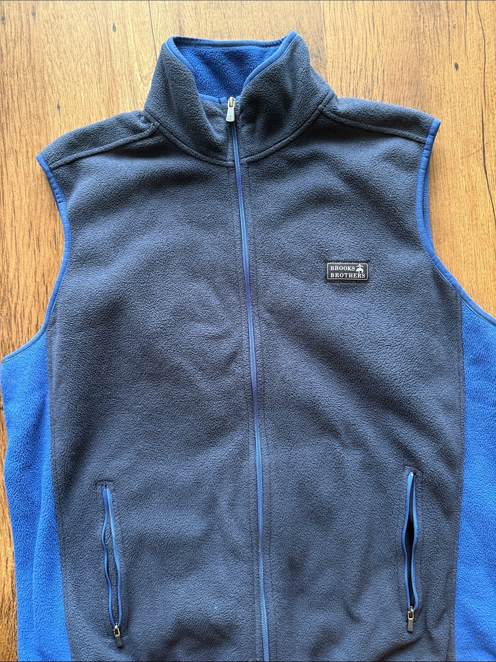 Brooks Brothers Navy and Royal Blue Fleece Vest